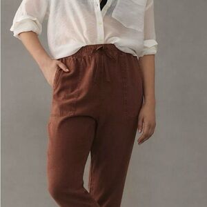 Anthropologie Pilcro Linen Blend Pull On Utility Pants